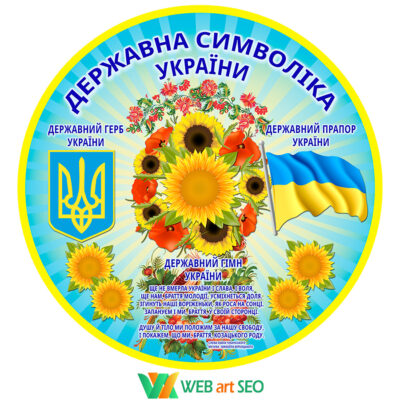Наклейка государственная символика - оформление класса - флаг герб гимн