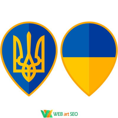 Наклейка флаг и трезубец NEW - Патриотические наклейки